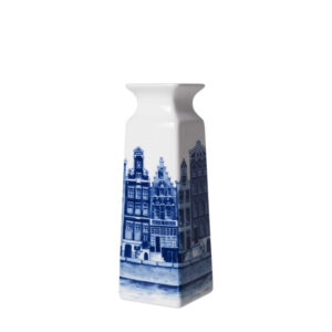 Heinen Delfts Blauw, set van 2 vaasjes PAUW, 15 en 22 cm